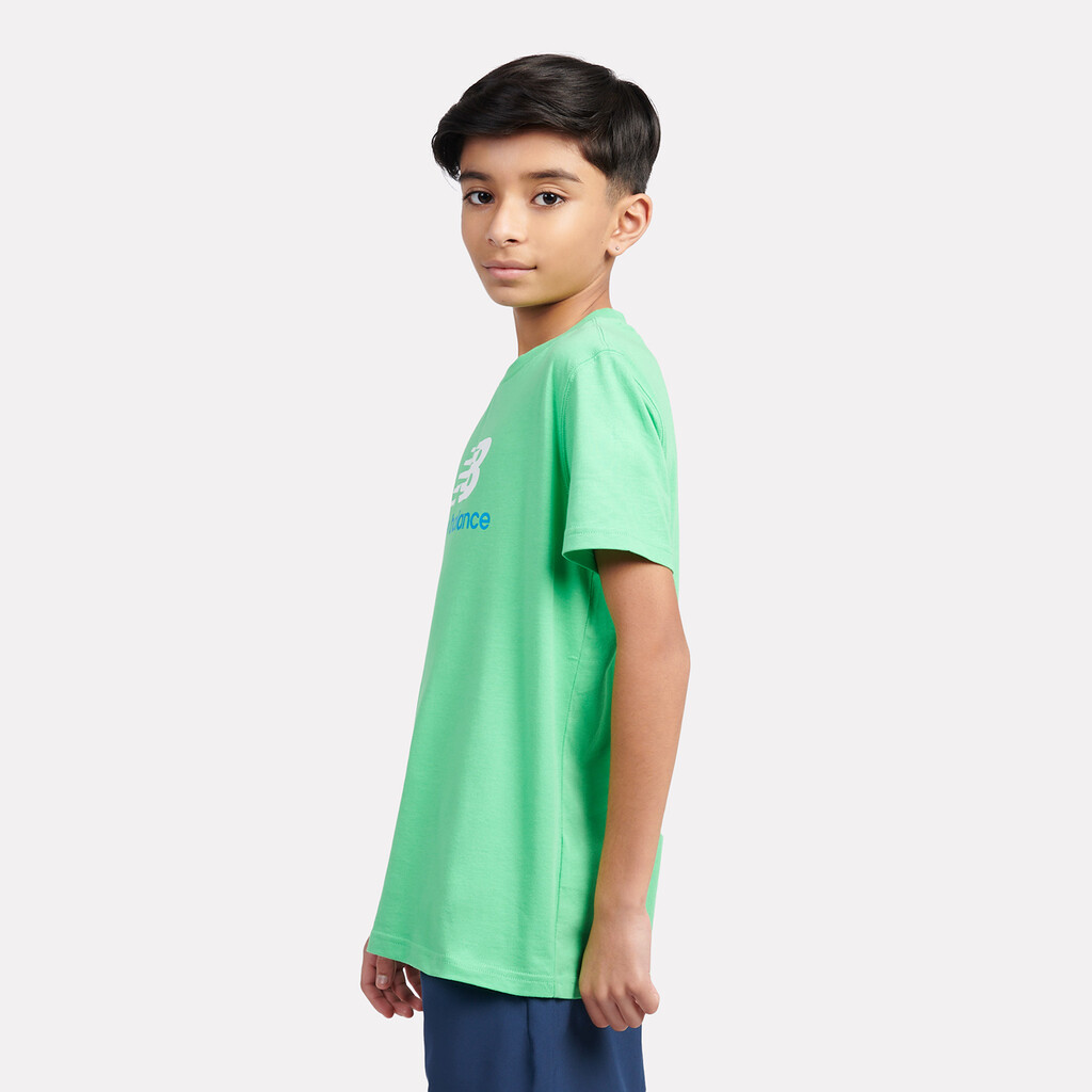 New Balance - B New Balance Jersey Stacked Logo Tee - green apple