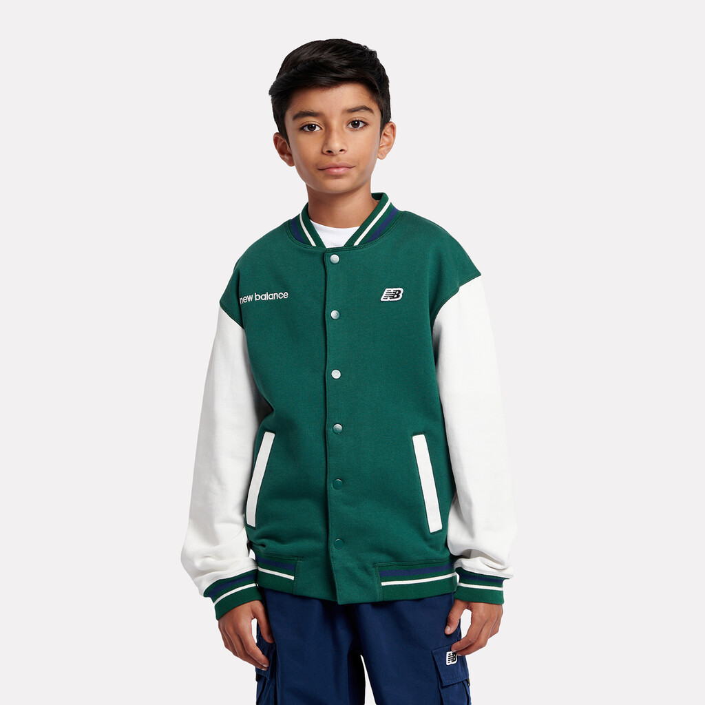 New Balance - B NB Premium Loop Back Baseball Jacket - nightwatch green