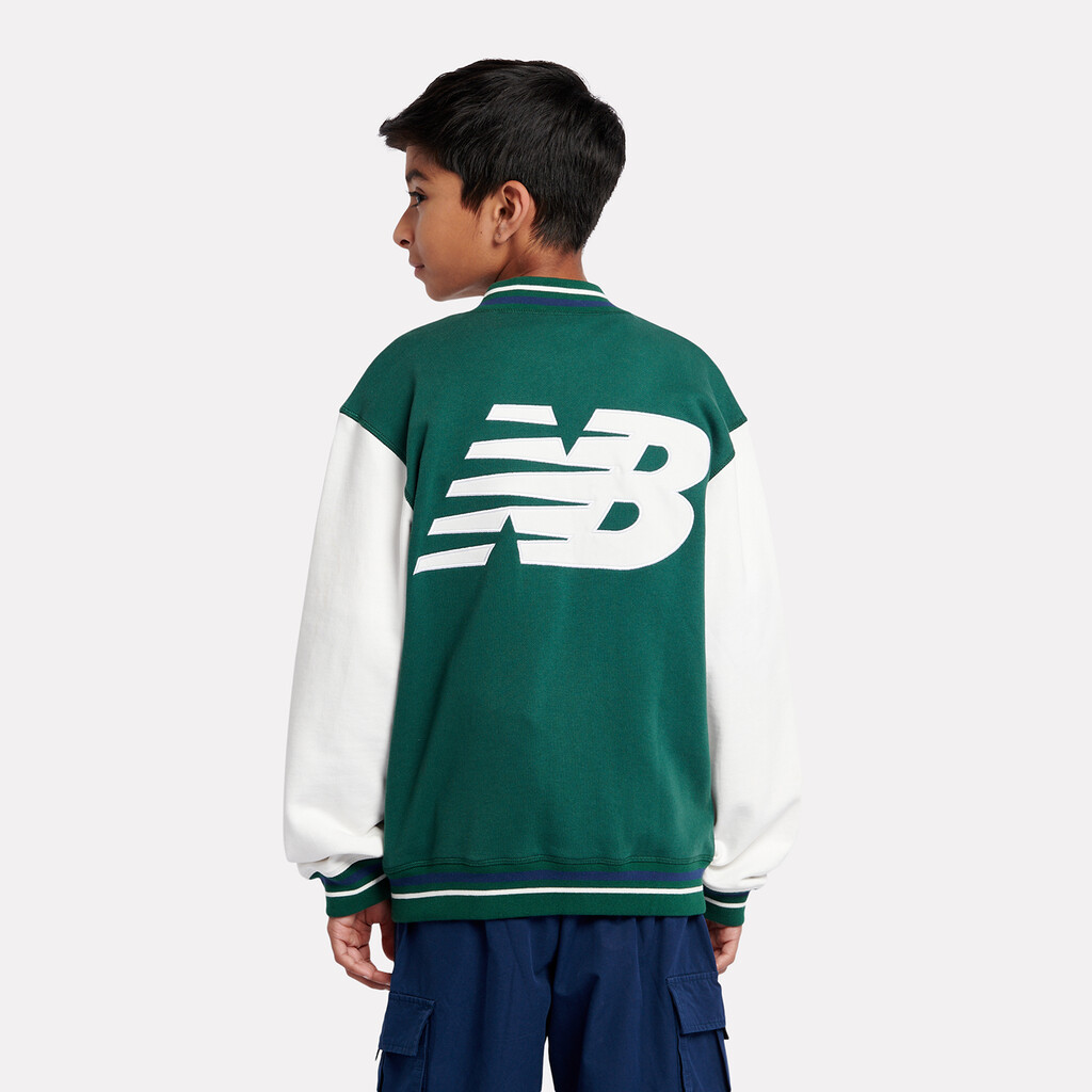 New Balance - B NB Premium Loop Back Baseball Jacket - nightwatch green