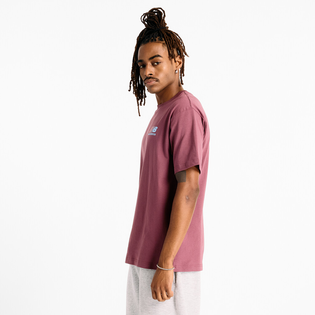 New Balance - Athletics Multi Color Logo T-Shirt - faded plum