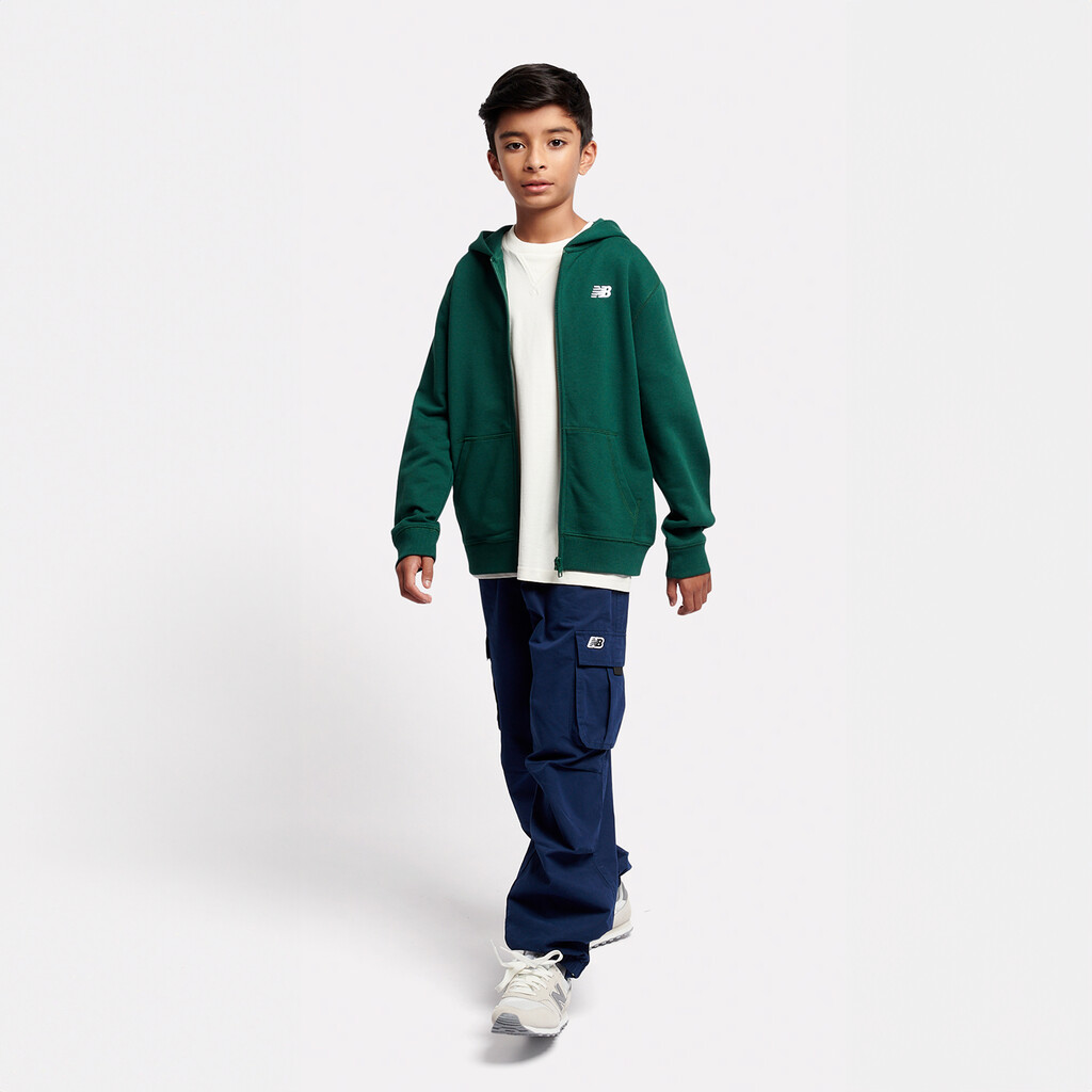 New Balance - B New Balance French Terry Small Logo FZ Hoodie - nightwatch green