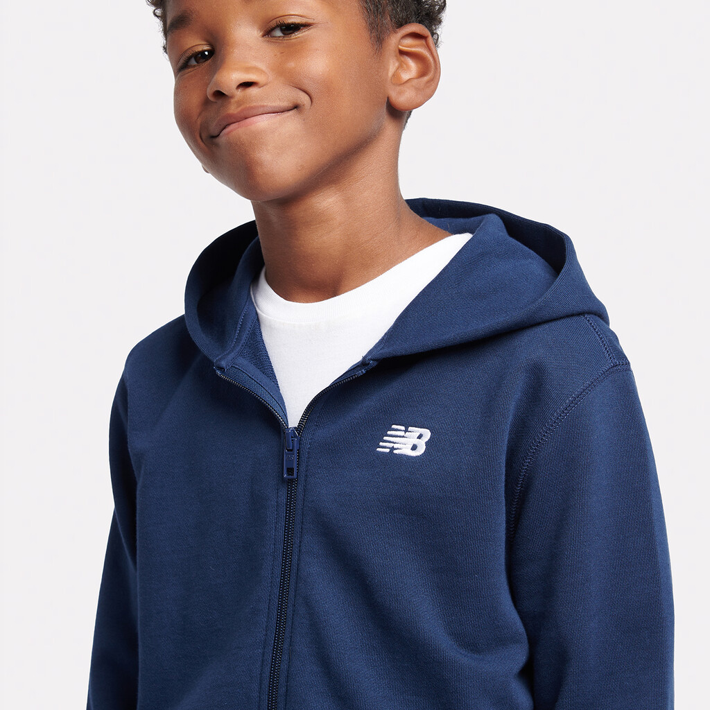 New Balance - B New Balance French Terry Small Logo FZ Hoodie - nb navy