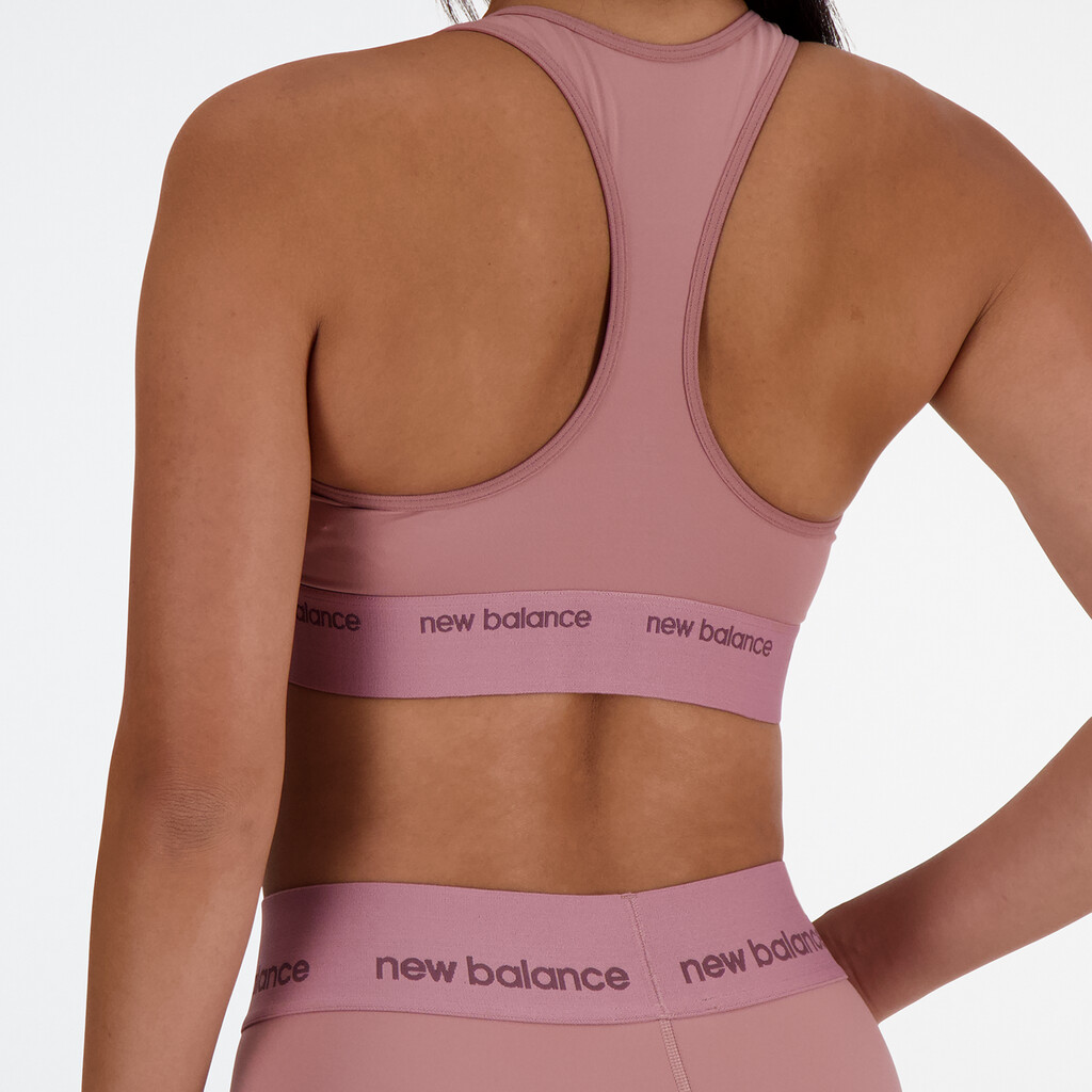 New Balance - W Medium Support Sleek Pace Bra - rosewood