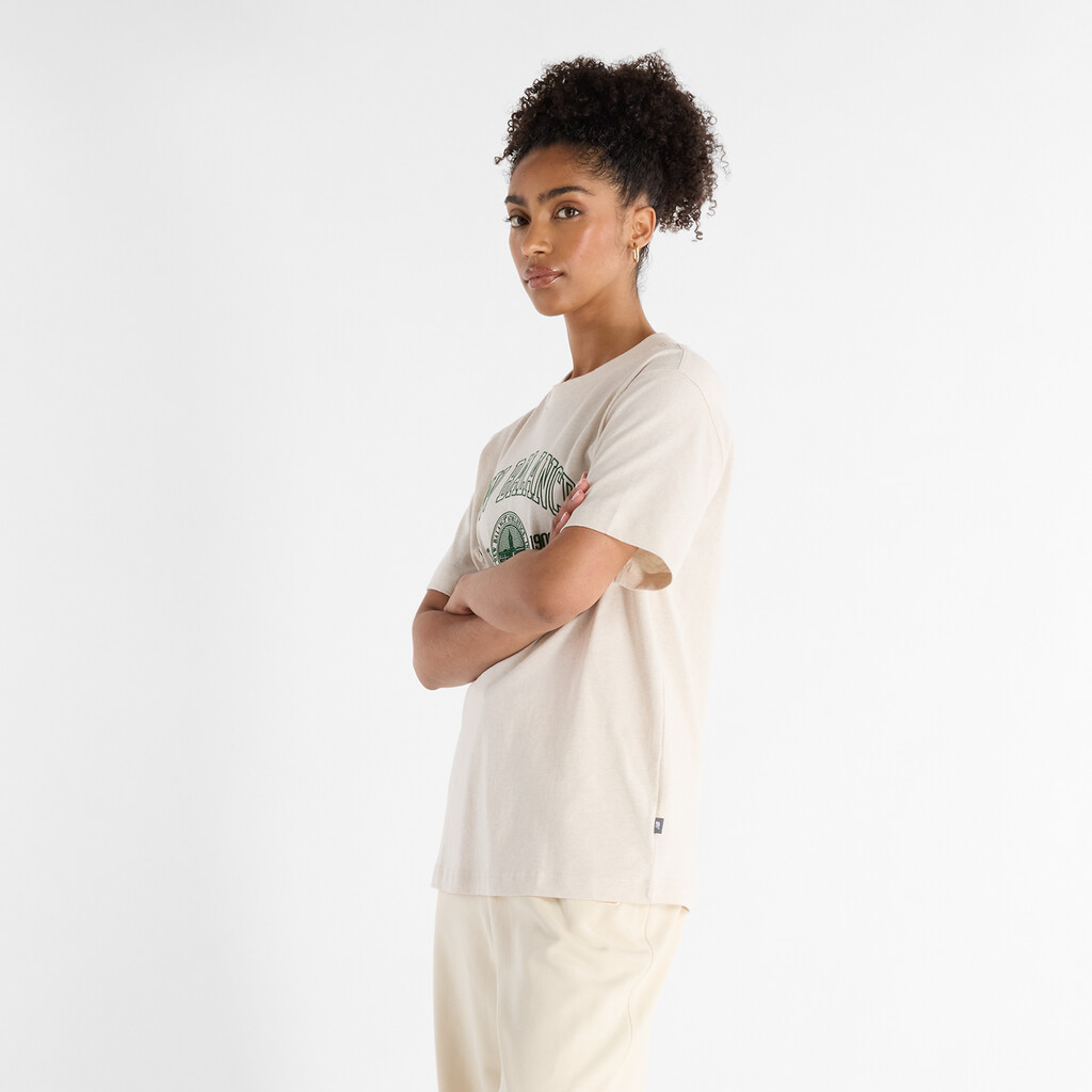 New Balance - W Athletics Oversized Crest T-Shirt - linen heather