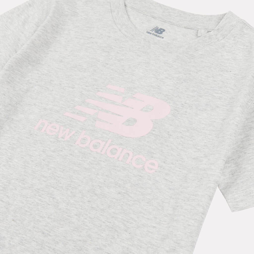 New Balance - G NEW BALANCE JERSEY STACKED LOGO TEE - ash heather