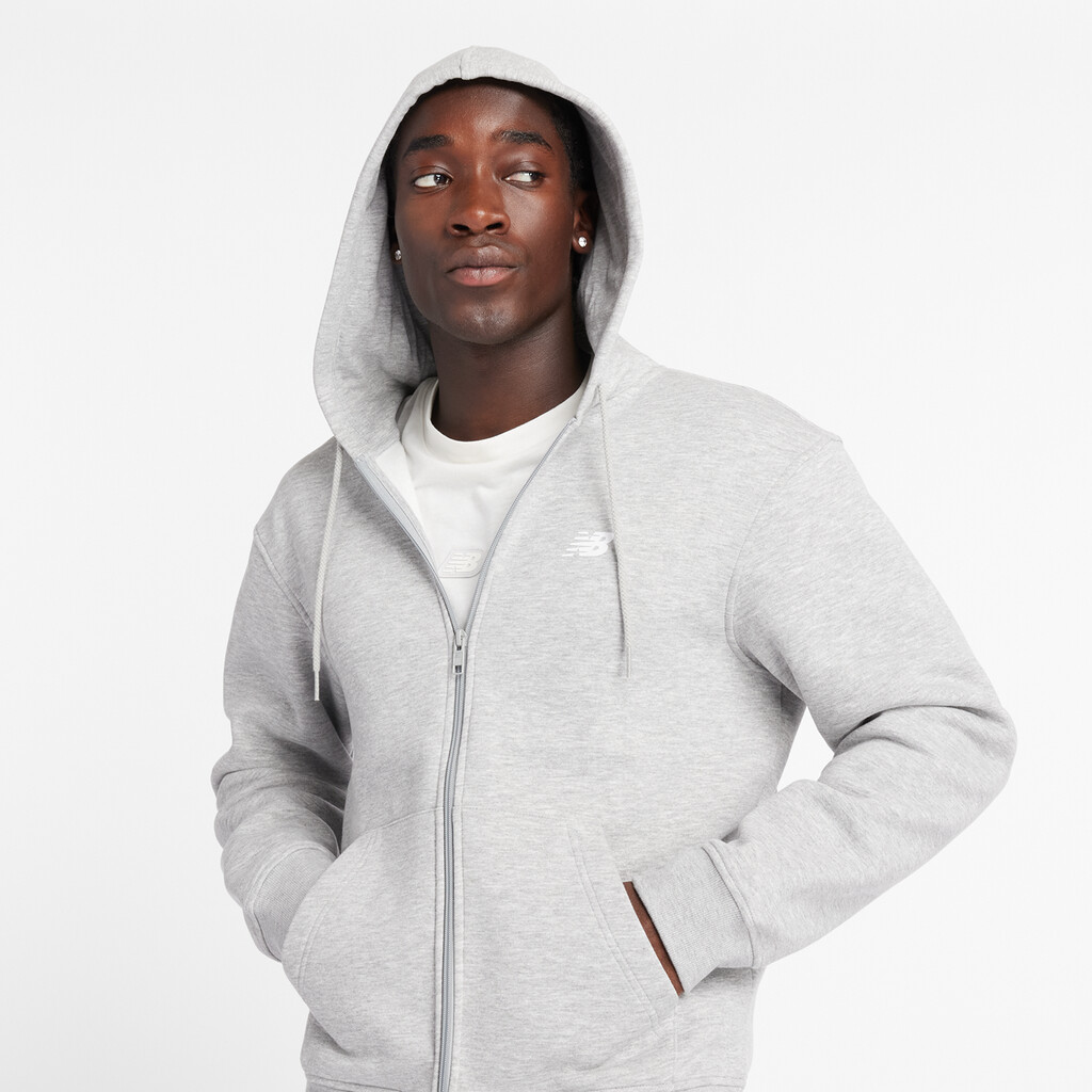 New Balance - Sport Core Brushed Full Zip Hoodie - athletic grey