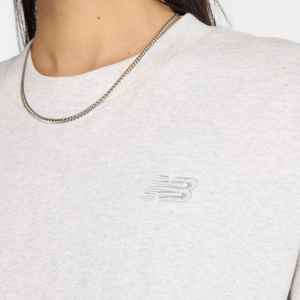 New Balance - W Logo Relaxed Jersey T-Shirt - ash heather