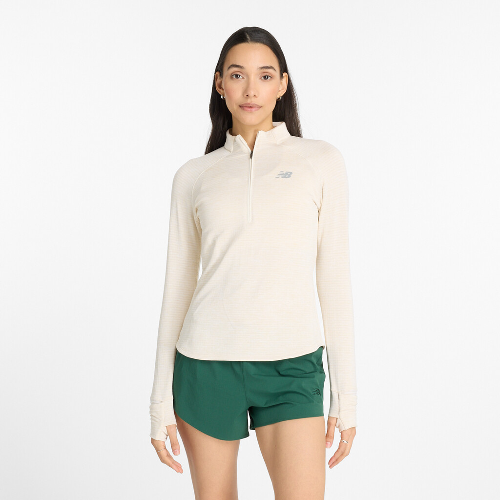 New Balance - W Athletics Heat Grid Half Zip - linen heather