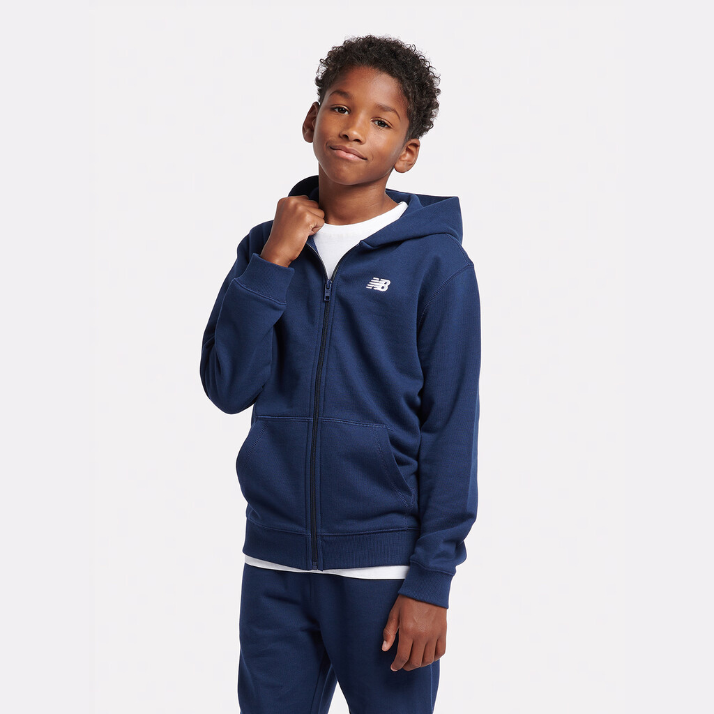 New Balance - B New Balance French Terry Small Logo FZ Hoodie - nb navy