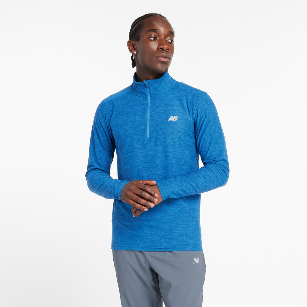 New Balance - Space Dye 1/4 Zip - blue agate