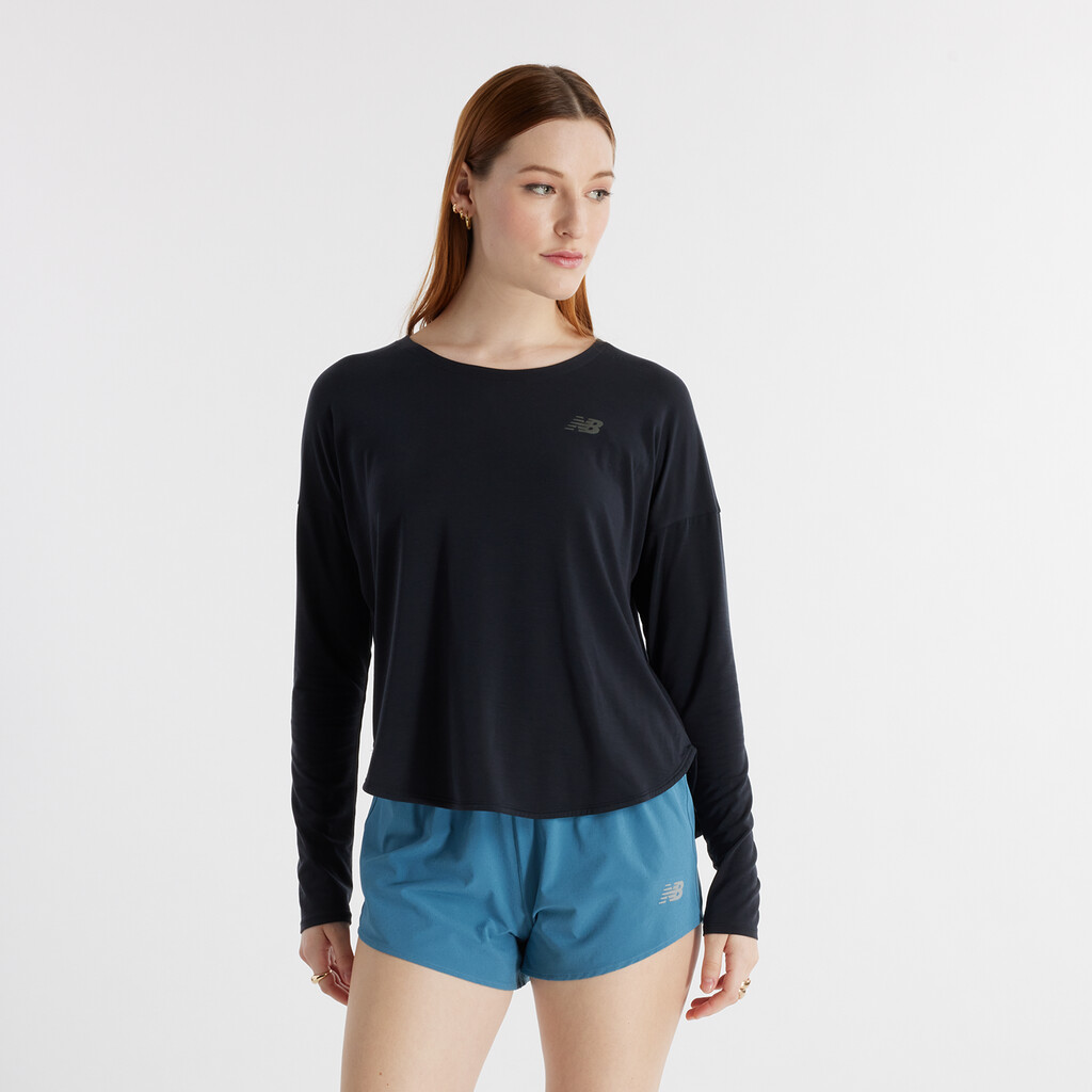 New Balance - W Drapey Jersey Long Sleeve T-Shirt - black