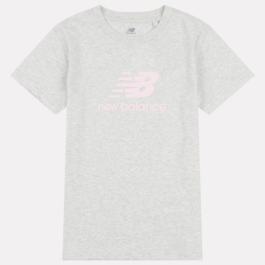 New Balance - G NEW BALANCE JERSEY STACKED LOGO TEE - ash heather