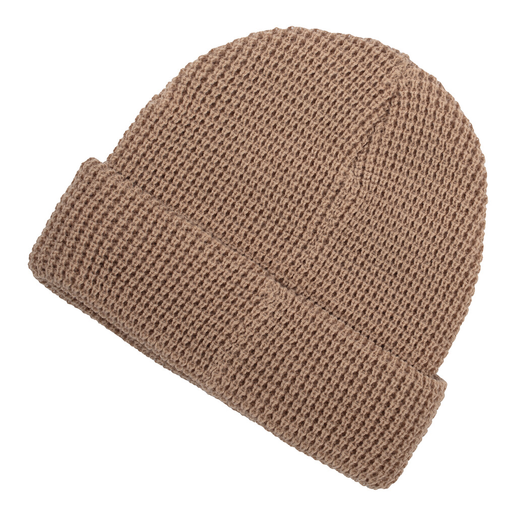 New Balance - Waffle Knit Cuffed Beanie - stoneware