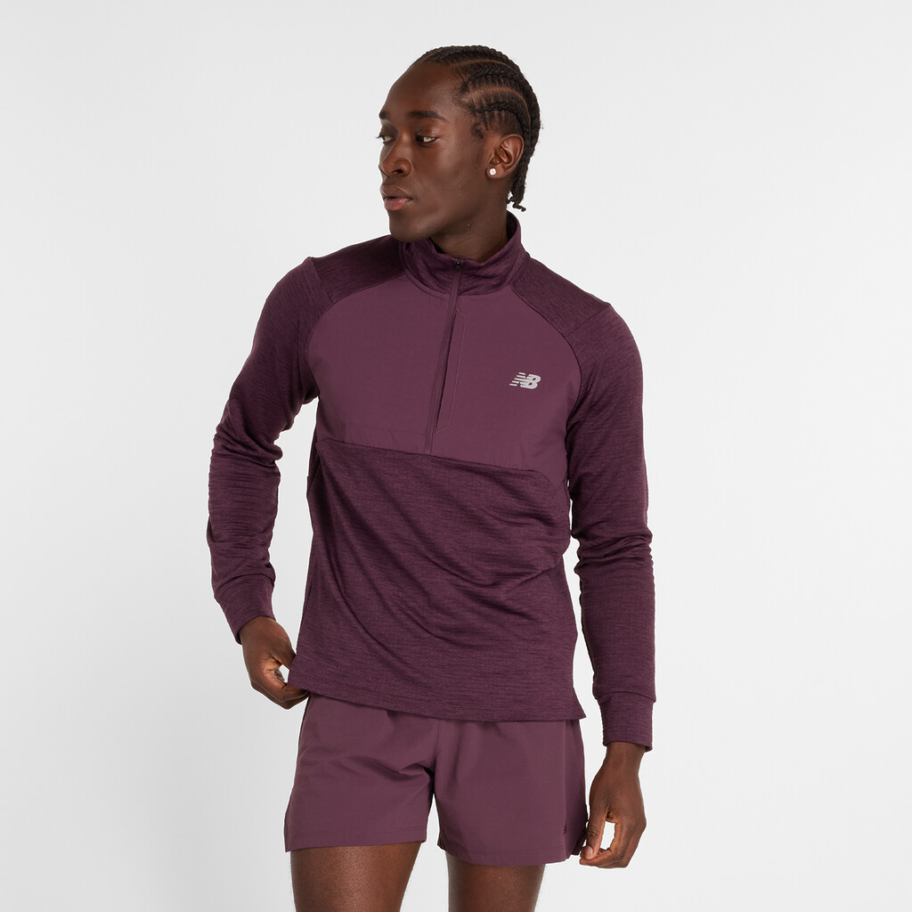 New Balance - Athletics Heat Grid 1/2 Zip - plum brown