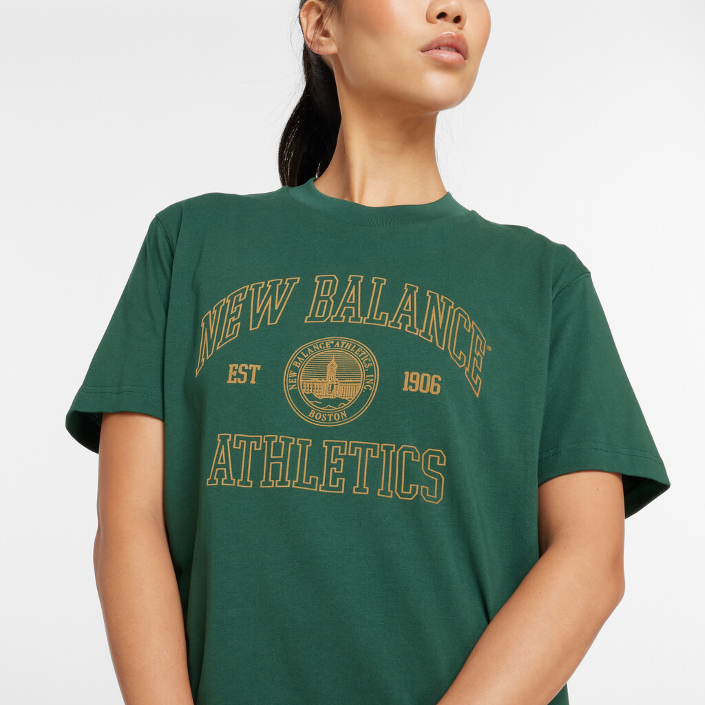 New Balance - W Athletics Oversized Crest T-Shirt - nightwatch green