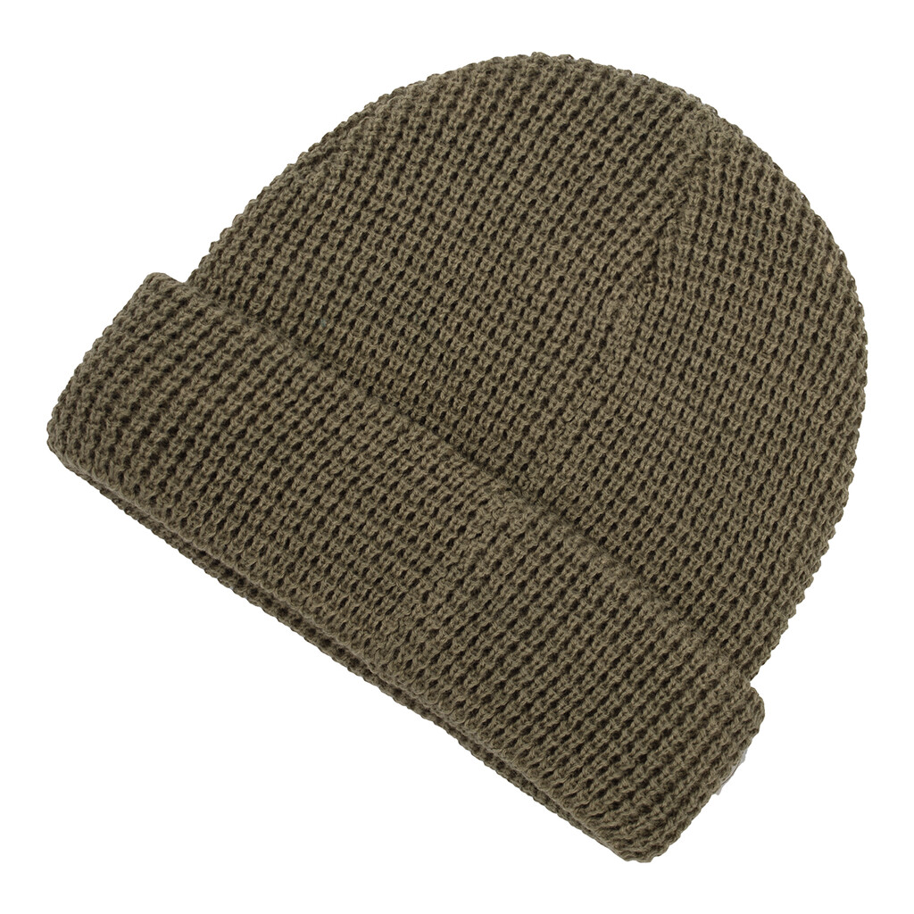 New Balance - Waffle Knit Cuffed Beanie - dark olivine