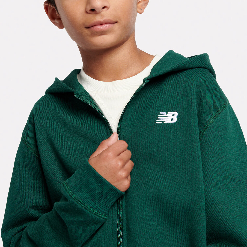 New Balance - B New Balance French Terry Small Logo FZ Hoodie - nightwatch green