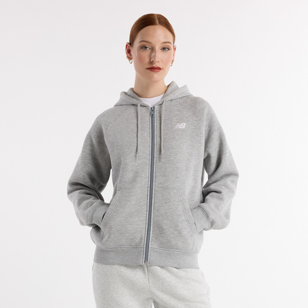 New Balance - W Sport Fleece Logo Full Zip - athletic grey