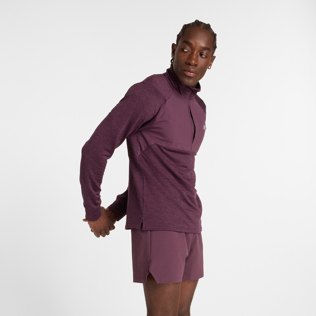 New Balance - Athletics Heat Grid 1/2 Zip - plum brown