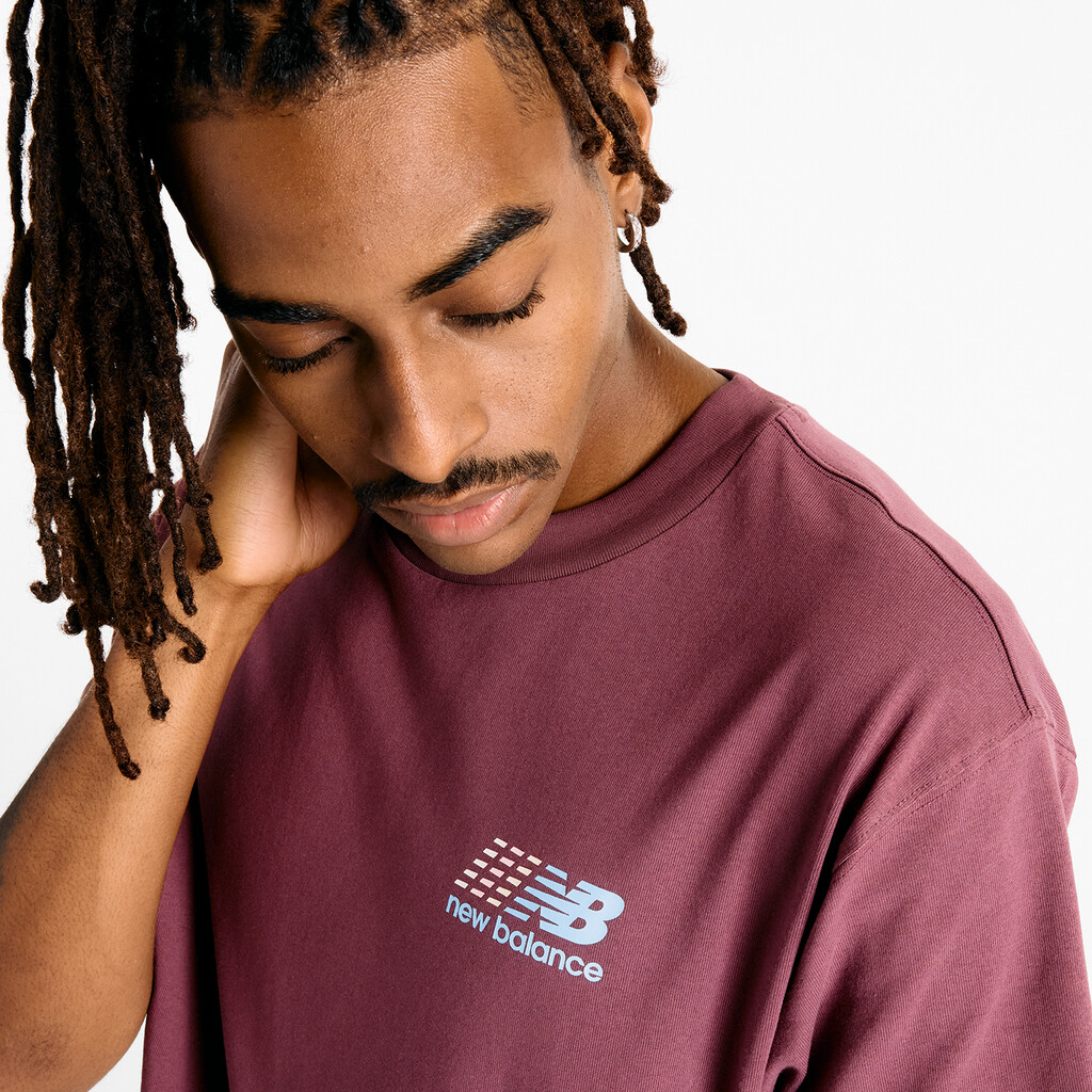 New Balance - Athletics Multi Color Logo T-Shirt - faded plum