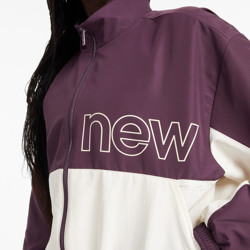 New Balance - W Color Blocked Woven Jacket - plum brown